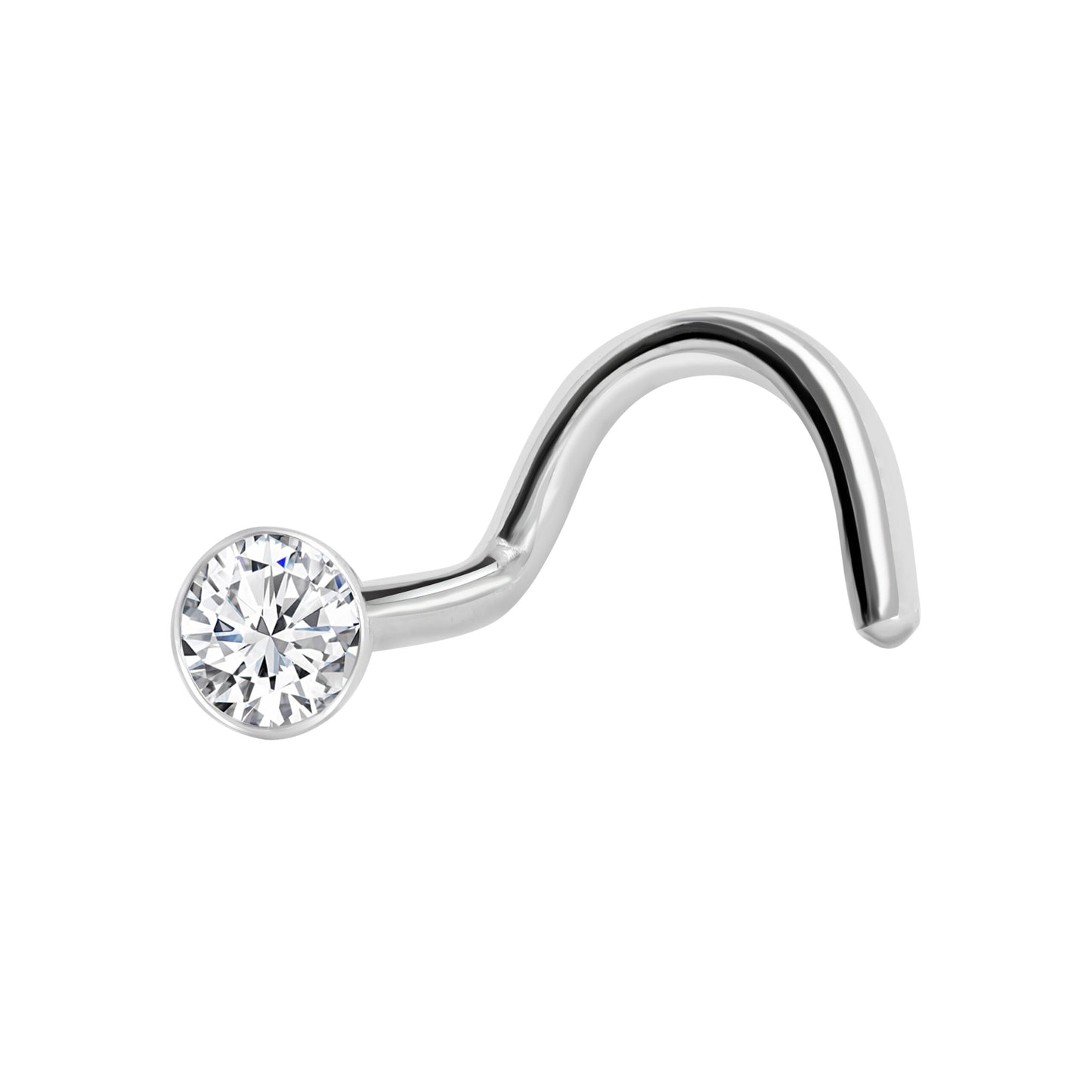 Chiodino Da Naso Curvo Con Cristallo Da 2,35 mm