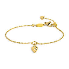 Bracciale catena a sfere con cuore con zircone GIALLO