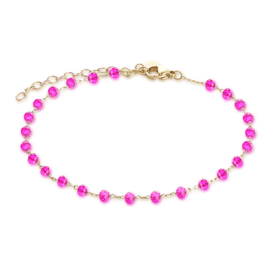 CAVIGLIERA CRISTALLI FUXIA DORATA