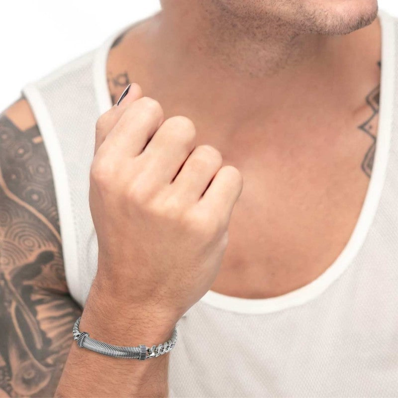 BRACCIALE CON CATENA SNAKE PIATTA