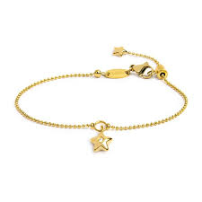Bracciale catena a sfere con stella con zircone GIALLO