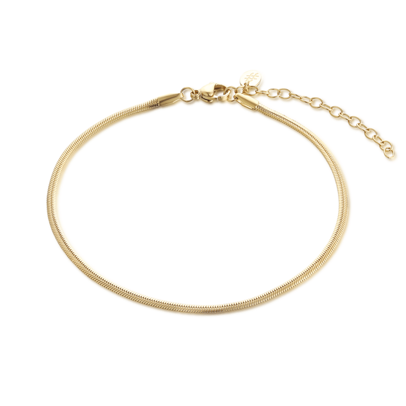 CAVIGLIERA CATENA SNAKE GIALLA