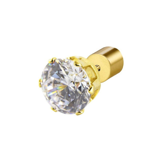 Orecchino a lobo con zircone 7mm GIALLO