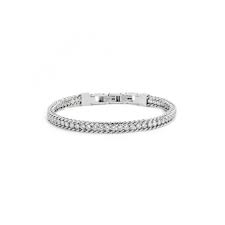 Bracciale tennis 3mm con catena grumetta ( NERO O BIANCO )