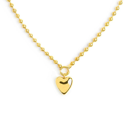 Collana catena a sfere con cuore GOLD