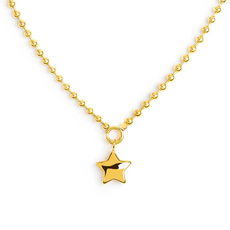 Collana catena a sfere con stella GOLD