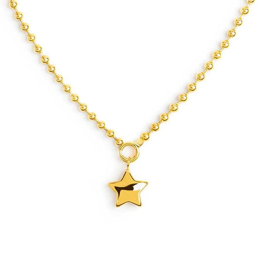 Collana catena a sfere con stella GOLD