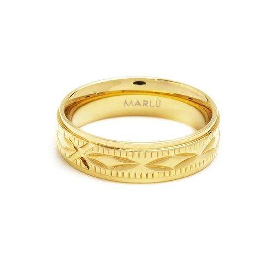 Anello texture a nodo (BASE GIALLA )