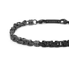 Bracciale catenza bizantina da 0,6cm NERO