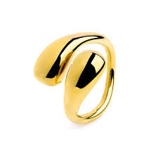 Anello doppia goccia bombato GIALLO