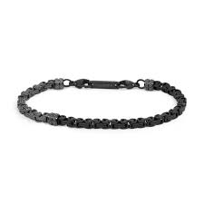 Bracciale catenza bizantina da 0,4cm NERO
