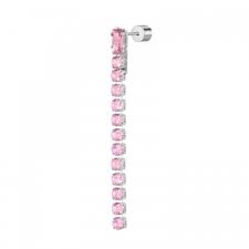 Orecchino a lobo catena tennis con zirconi baguette ( BIANCO - ROSA -VERDE - FUXIA )