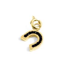 Charm ferro di cavallo con cristalli GIALLO