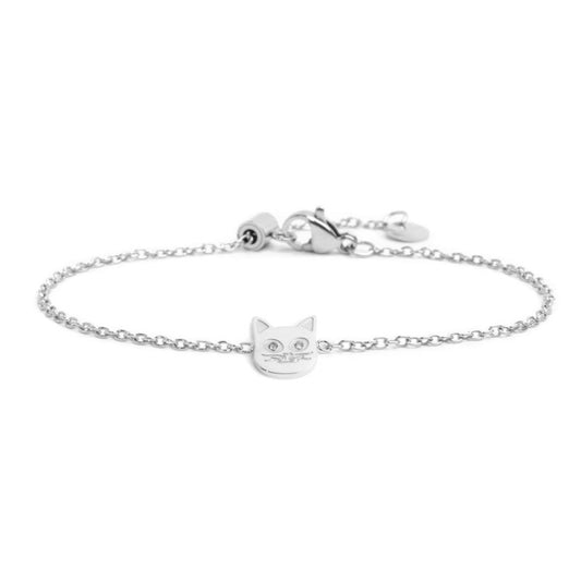 Bracciale gatto con cristalli