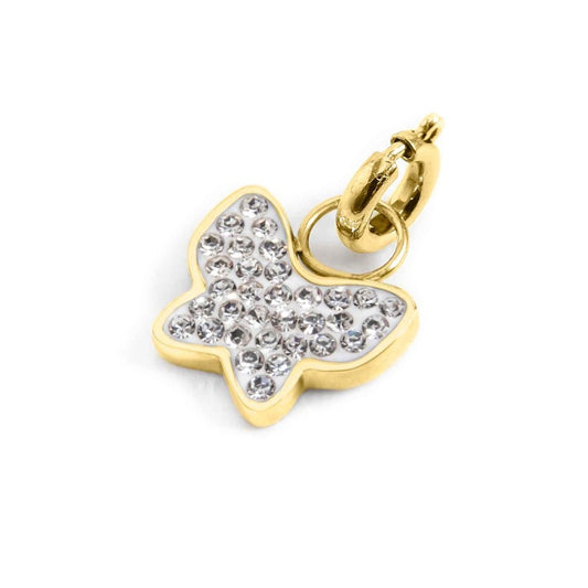 Charm farfalla con cristalli (BASE GIALLA )