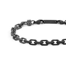 Bracciale catena ovale sfaccettata NERO