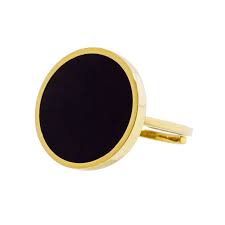 Anello con acrilico nero 20mm GIALLO
