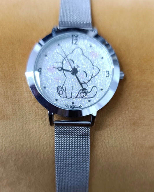 OROLOGIO CON GATTO DONNA ACCIAIO