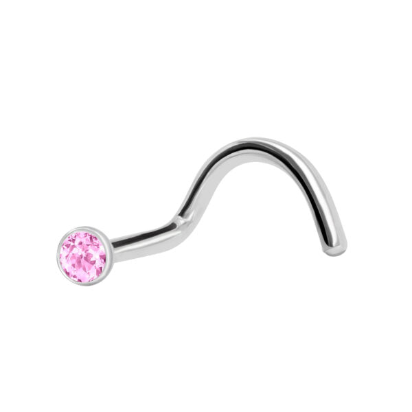 Chiodino Da Naso Curvo Con Cristallo Da 2mm