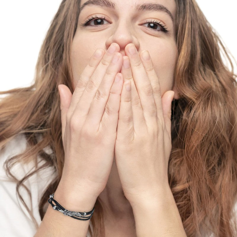 BRACCIALE PIUMA CON DOPPIO CORDINO