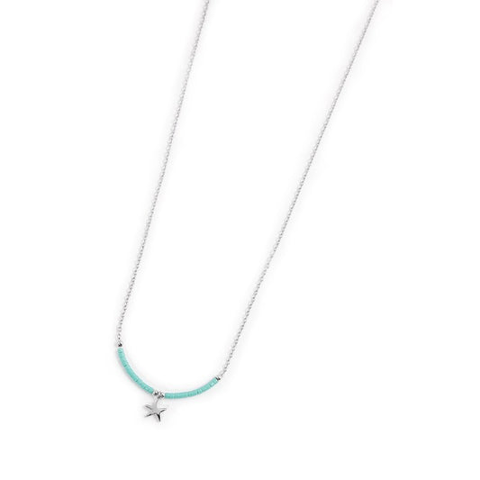 Collana stella marina e miyuki COLORE TIFFANY (BASE BIANCA)