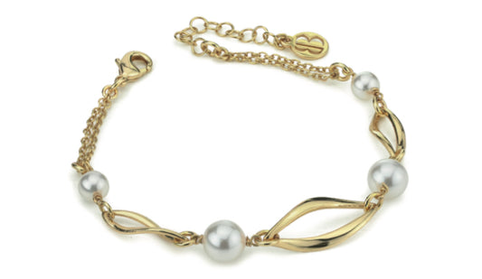 BRACCIALE PERLA PLACCATA ORO