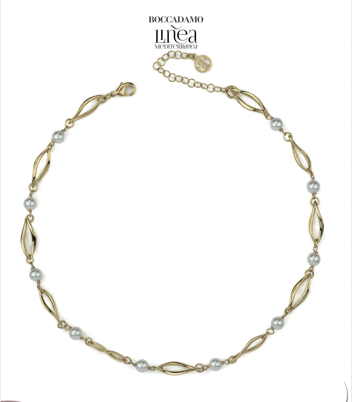COLLANA PERLE PLACCATA ORO