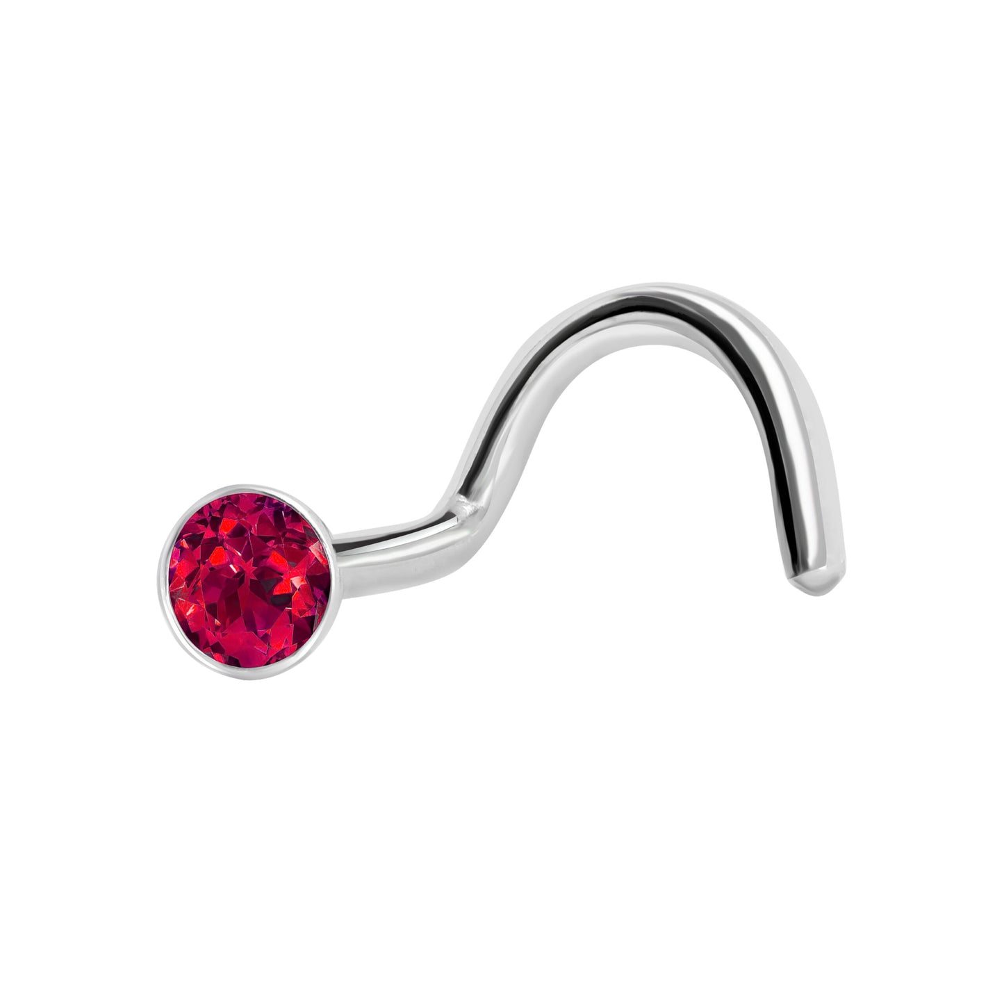 Chiodino Da Naso Curvo Con Cristallo Da 2,35 mm