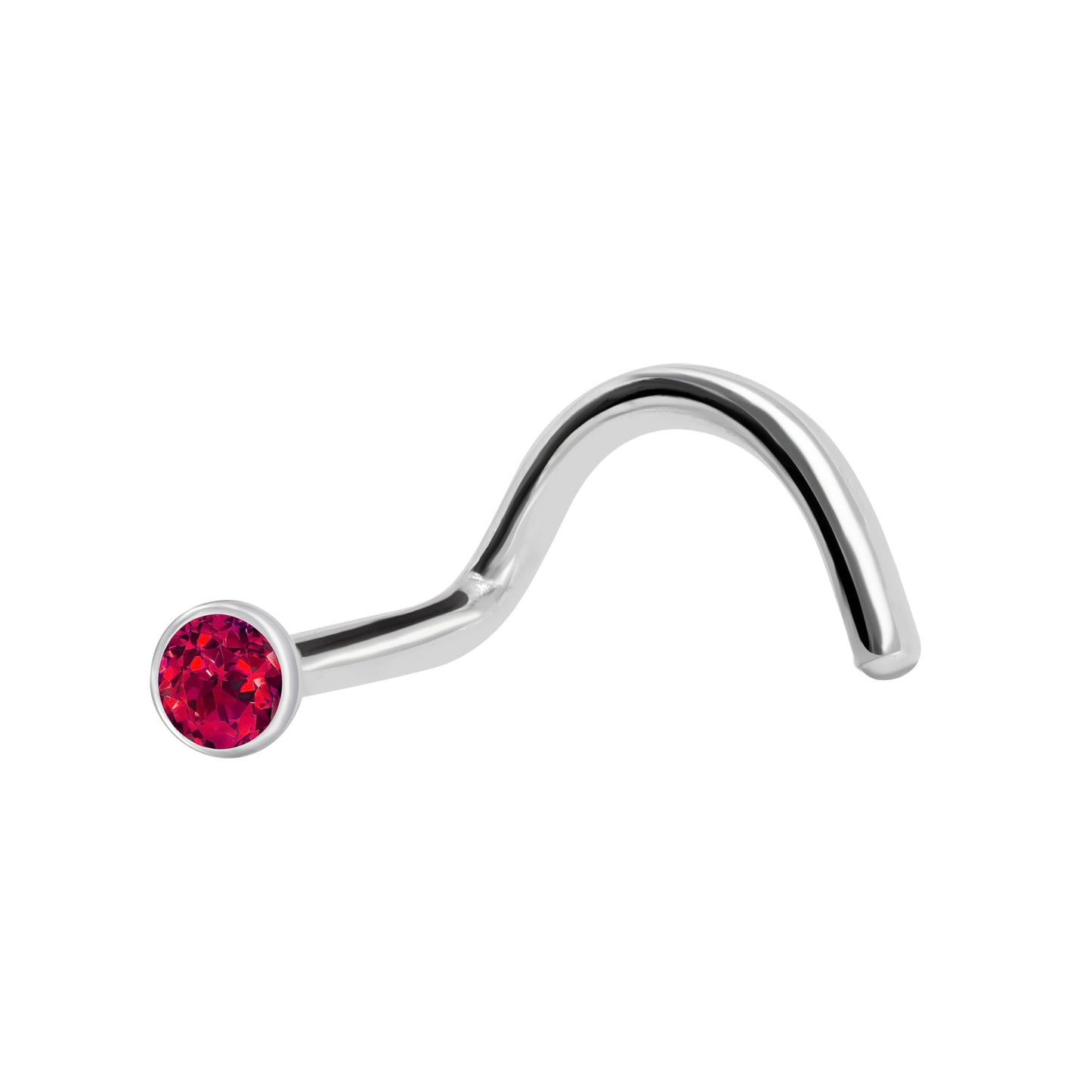 Chiodino Da Naso Curvo Con Cristallo Da 2mm