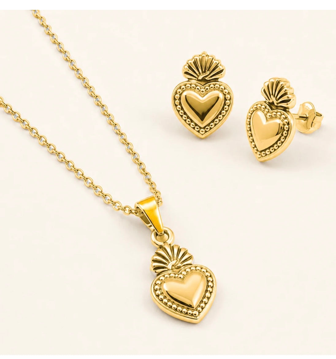 COLLANA SACRO CUORE ACCIAIO DORATO