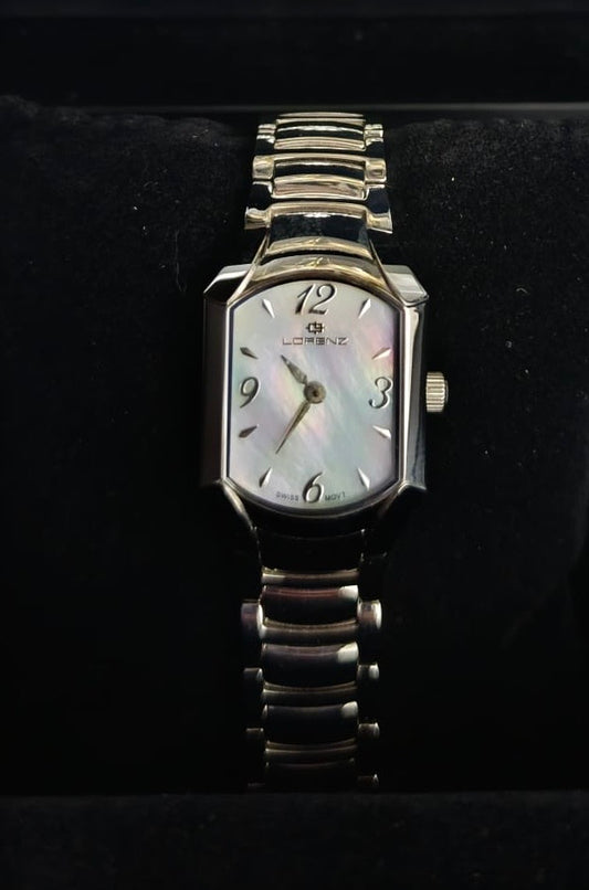 OROLOGIO DONNA RETTANGOLARE LORENZ MADRE PERLA