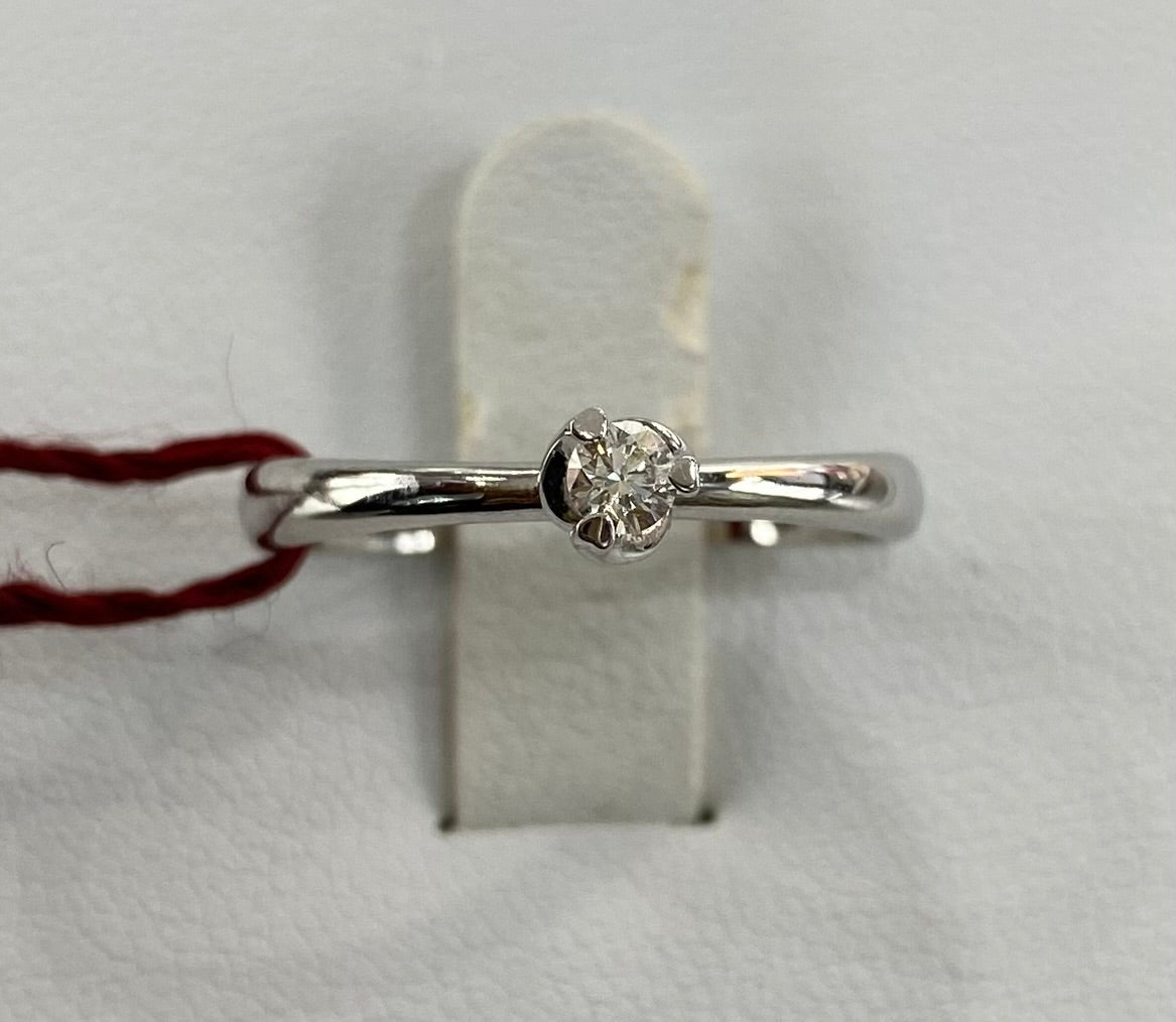ANELLO SOLITARIO ORO BIANCO E DIAMANTE