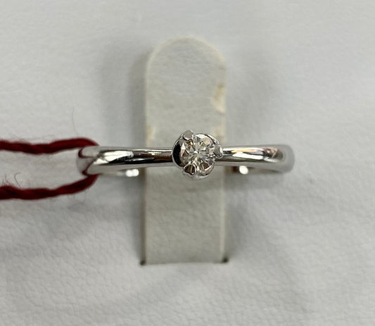 ANELLO SOLITARIO ORO BIANCO E DIAMANTE