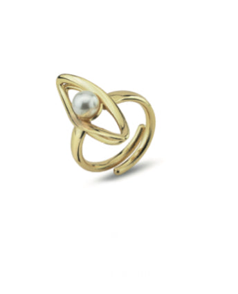 ANELLO PLACCATO ORO CON PERLA