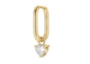 MONO ORECCHINO CERCHIO GOLD CON CUORE BIANCO