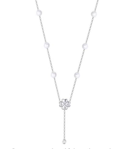 COLLANA QUADRIFOGLIO CON PERLE