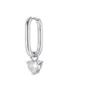 MONO ORECCHINO CERCHIO CON CUORE BIANCO