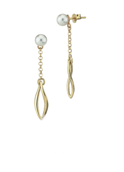 ORECCHINI PLACCATI IN ORO CON PERLA