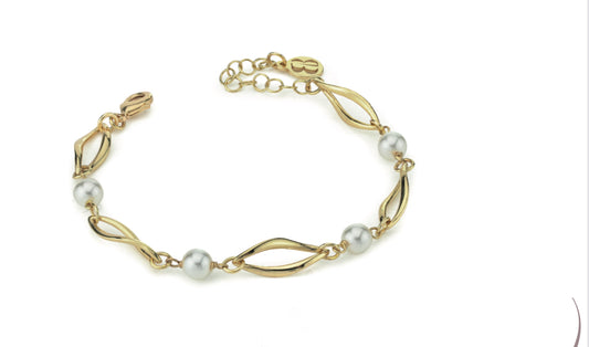 BRACCIALE PERLE PLACCATO ORO