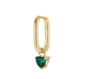 MONO ORECCHINO GOLD CERCHIO CUORE VERDE