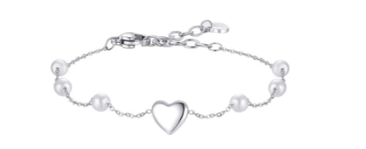 BRACCIALE CUORE CON PERLE
