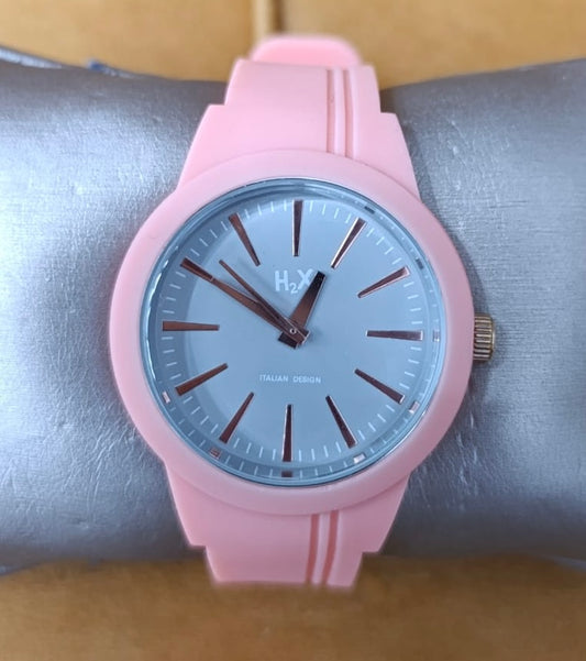 OROLOGIO ROSA E GRIGIO CAUCCIÙ DONNA