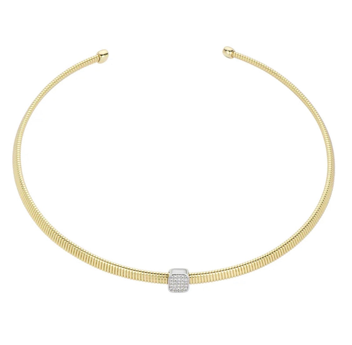 COLLANA DORATA CON PAVE’ DI ZIRCONI