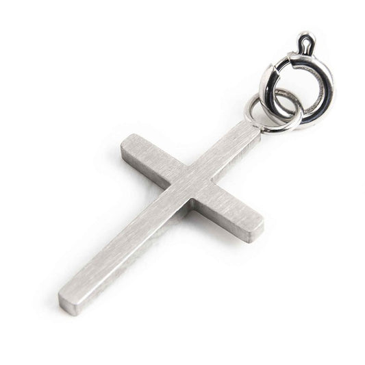 Charm croce satinata ( BASE BIANCA o NERA o GIALLA )