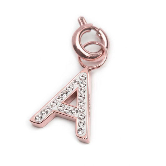 Charm lettera con cristalli BASE ROSA E SW