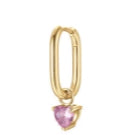 MONO ORECCHINO A CERCHIO  GOLD CUORE ROSA