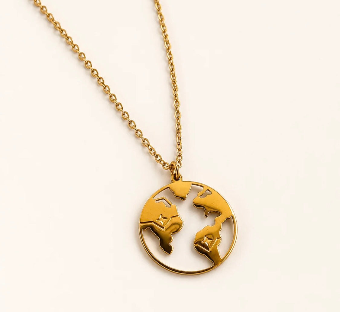 COLLANA MONDO ACCIAIO DORATO