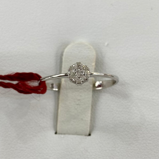 ANELLO SOLITARIO ORO BIANCO E DIAMANTI
