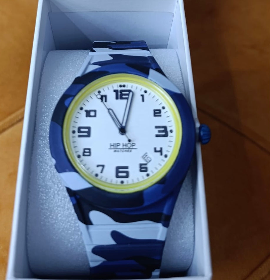 OROLOGIO HIP HOP MIMETICO BLU UOMO
