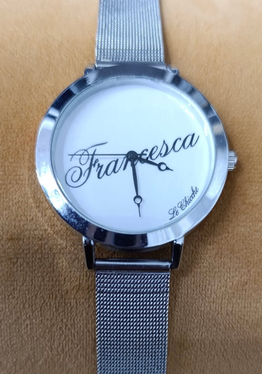 OROLOGIO NOME FRANCESCA DONNA ACCIAIO